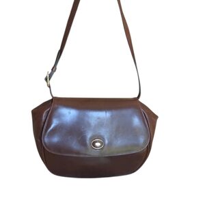 Salvatore Ferragamo Dark Brown Leather Shoulder Bag